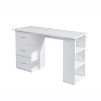 Mobilier moderne de luxe en bois blanc Table d'ordinateur de bureau avec tiroir de bureau Rangement de bureau d'ordinateur Tiroirs d'étagères Étagères à chaussures