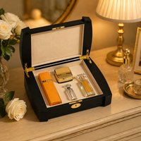 Boîte de rangement pour parfums en bois haut de gamme, boîte en bois d'ébène, logo personnalisé, emballage cadeau de luxe Ramadan Mubarak