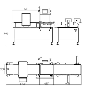 Gıda sanayi otomatik <span class=keywords><strong>Metal</strong></span> dedektörü ve kontrol kantarı Combo konveyör bant ile yüksek hızlı ağırlık sıralama otomatik Rejector - Product Image 5