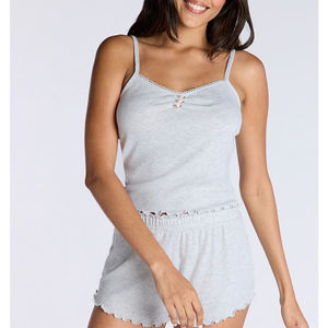 Ensemble de pyjama d'été respirant en coton pour femme avec short à taille élastique et débardeur – Confort léger et idéal pour les nuits chaudes - Product Image 2