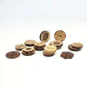 High-quality Eco-friendly Coconut Shell Custom Shape Button Sew on Customized Hand-stitched Buttons For Garment