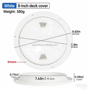 Plaque d'inspection <span class=keywords><strong>de</strong></span> pont <span class=keywords><strong>de</strong></span> bateau circulaire en plastique ABS antidérapante avec vis, couvercle détachable blanc/noir <span class=keywords><strong>de</strong></span> 4, 6 et 8 pouces - Product Image 5