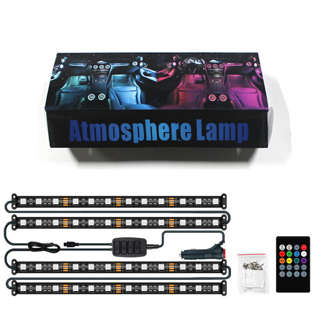 Rgb Car Interior Optical Acrylic Strip 12v Car Ambient Light App Sound Control Neon Multi-Color Strip Decorative Lights