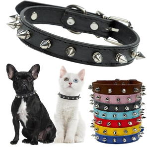 Neues Stachelhalsband für kleine Hunde, Stachel-Katzenhalsband, PU-Leder, Nietenbesetztes Stachelhalsband für kleine Hunde, Kätzchen, männliche Haustiere - Product Image 1