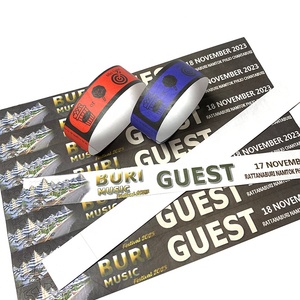 2023 Festival <span class=keywords><strong>Tyvek</strong></span> pulseras <span class=keywords><strong>1</strong></span> pulgada negro Hotel boda invitado pulsera papel pulseras personalizadas - Product Image 4