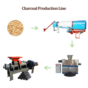 High Efficiency Charcoal Production Line Charcoal Fuel Rod Making Equipment for Sawdust and Rice Husk Continuous Production - Product Image 1