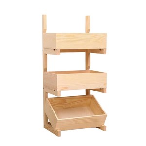 Solid Wood Multi Tier Storage Rack 3 Floors Kitchen Fruit Vegetable Basket Living Room Display <b>Shelf</b> Book Organizer - Product Image 5
