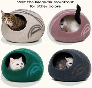 <span class=keywords><strong>Cat</strong></span> Cave Premium Filz Katzen bett für Innen katzen, hand gefertigte 100% Merinowolle (leichte Schattierungen) (mittel, hellgrau) - Product Image 4
