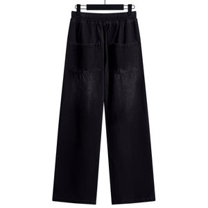 Pantalon en flanelle ample et ample à jambes larges pour hommes, jeans décontractés Denim taille moyenne style droit, design <span class=keywords><strong>de</strong></span> <span class=keywords><strong>rue</strong></span> haute - Product Image 4