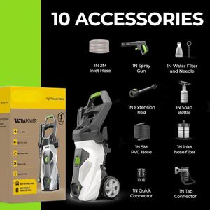 เครื่องฉีดน้ำแรงดันสูง 150 บา<span class=keywords><strong>ร์</strong></span> กำลังไฟฟ้าสูงสุด 2000 <span class=keywords><strong>วั</strong></span>ตต์ ดีไซ<span class=keywords><strong>น์</strong></span>ตั้งตรง ใช้ได้ทั้งบ้านและรถยนต์ แรงดันไฟฟ้า 12V สำหรับทำความสะอาดบ้าน - Product Image 6