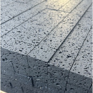 Tiras Largas de Mosaico de Roca Volcánica Negra Cuadrada para el Fondo de la Pared <span class=keywords><strong>del</strong></span> Cafetero, con un Estilo Rústico - Product Image 1