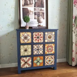 Muebles de acento rústico, mueble aparador de almacenamiento de madera de pino reciclado, cajón de pecho Vintage antiguo, armarios de cocina para sala de estar