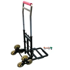 Heavy Duty 6 Wielen 300Kg Laadvermogen Opvouwbare Trap Klimmen Klimmer Winkelwagen Go Cart