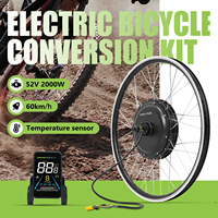 GreenPedel 52v Kit de conversion de vélo électrique 2000W Ensemble de moteur de moyeu arrière avec écran LCD
