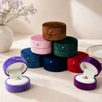 Boîte à bagues en cuir PU OEM ODM, petite, plusieurs couleurs unies, logo personnalisé, pour demande en mariage, mariage, Saint-Valentin, présentoir à bijoux