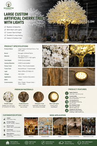 Arbre Artificiel Lumineux à Fleurs de Cerisier à LED pour Décoration Intérieure et Extérieure, Maison, Patio, Mariage, Festival, Noël - Product Image 3