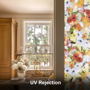 ฉนวนกันความร้อนสำหรับตกแต่งฟิล์มติดหน้าต่างลายดอกไม้ออกแบบได้ตามต้องการสำหรับตลาดเยอรมันโฮมออฟฟิศ - Product Image 5