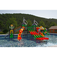 Parc aquatique extérieur avec toboggan et jeux pour enfants, équipement de jeu, fabrication OEM compétitive