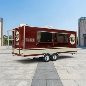 Carretto Mobile per Street Food, Mini Chiosco per Hot Dog e Gelati, Rimorchio per Fast Food Completamente Attrezzato, Food Truck Compatto - Product Image 1
