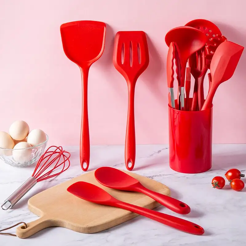 Hot Selling Stainless Steel Modern Quality  Luxury Eco Friendly Reusable Household Portable Unique Silicone Kitchen Utensils