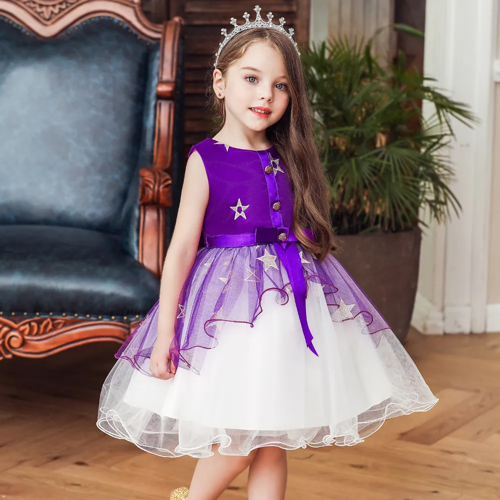 Hochwertige Drop Shipping Sommerkleid für Kinder Party Hochzeits kleid Elegante Prinzessin Vestidos Flower Girls Kleid