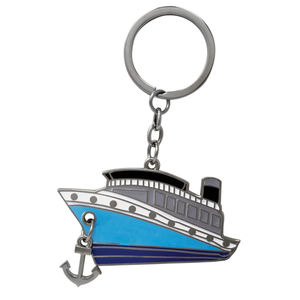 Cadeaux d'usine en métal logo vierge personnalisé barge, bateau <span class=keywords><strong>de</strong></span> <span class=keywords><strong>plaisir</strong></span>, yacht motorboat porte-clés en métal - Product Image 1