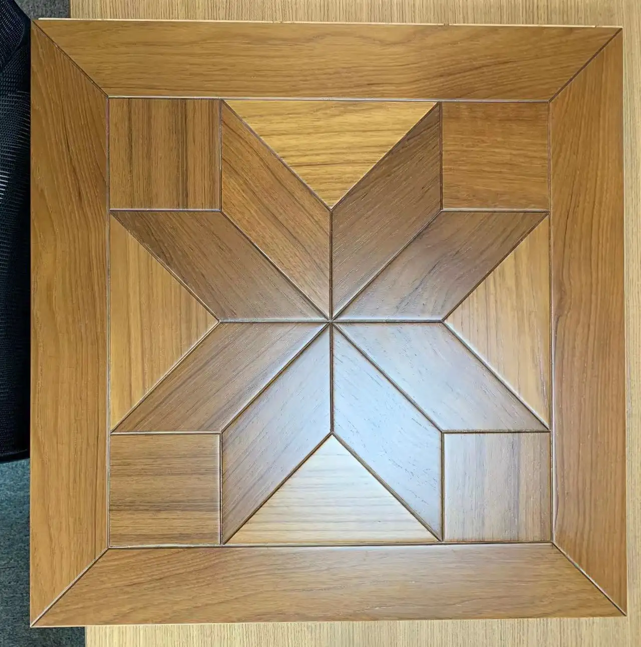 Flower Teak 12x12 Wooden Floor Tile Cheap Price Wood Inlay Parquet Flooring