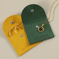 PUPPYSEW Pochette à bijoux en microfibre verte Sac à bijoux personnalisé Bracelet Collier pochette avec logo