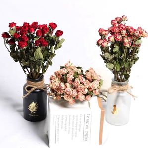 Multi testa essiccata fiore di rosa singola testa essiccata Bouquet di <span class=keywords><strong>Rose</strong></span> rosa bolla decorazione produttore all'ingrosso - Product Image 5