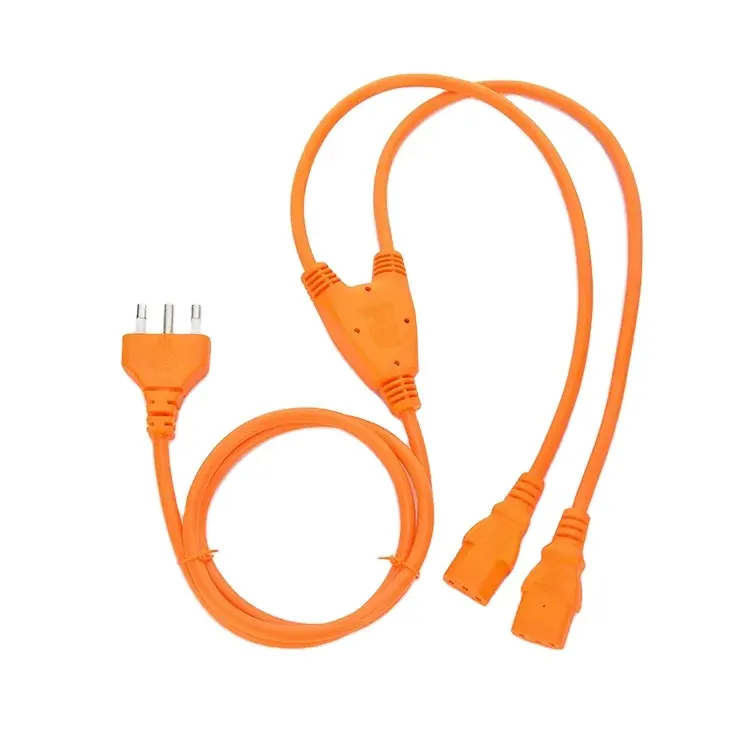 IMQ certificated 16A/250V 1 to 2 Y Type Splitter Extension Cord male 3 pin Italy plug 2*c13 Female extension cord