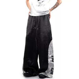 Nuovi <span class=keywords><strong>Pantaloni</strong></span> Sportivi da <span class=keywords><strong>Uomo</strong></span> alla Moda con Lacci, <span class=keywords><strong>Vita</strong></span> Elastica <span class=keywords><strong>Bassa</strong></span>, Traspiranti, con Patchwork a Contrasto, Gamba Dritta in Raso - Product Image 3