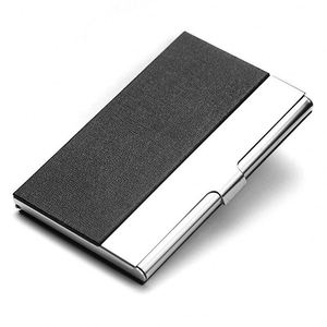 Estuche para Tarjetas de Presentación de Metal Plateado con Logotipo Personalizado, Porta Tarjetas de Visita de Acero Inoxidable y PU para Regalos Promocionales de Exposiciones Empresariales - Product Image 5