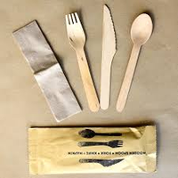 Ustensile biodégradable Couverts Cuillère Fourchette en bois Ensemble pour la cuisine