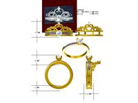 QX Feinschmuck-Hersteller 925 Sterling Silber Kronen-Brautring-Set Maßgefertigter Edelstein Farbe Freie Lasergravur