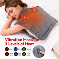 Masseur d'épaule électrique en polaire douce, chaleur + vibrations pour le cou raide et les épaules endolories, pour les femmes au bureau et les parents âgés