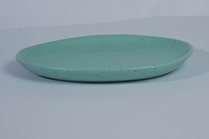 Juego de Platos de Cerámica Esmaltada de Color Verde Redondo, Vajilla de Porcelana para Restaurante, Vajilla para la Mesa - Product Image 4