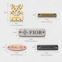 Plaque de logo en métal oxydé bronze avec trous de couture aux coins pour bagages, accessoires de voyage, marque privée, OEM