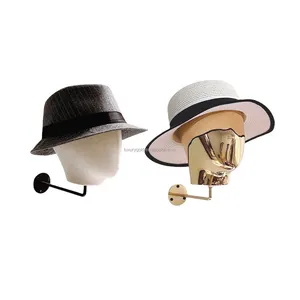 도매 골드 여성 마네킹 머리 인모 모자 디스플레이 대머리 Tete 드 인간 벽 마운트 마네킹 머리 모자
