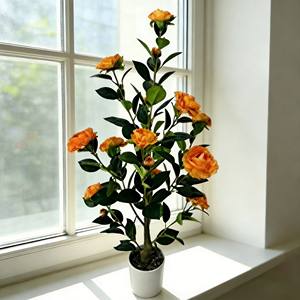 Arbre de camélia artificiel, faux arbre de camélia, arbre de camélia en pot - Product Image 4