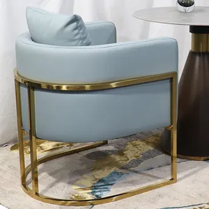 गर्म बिक्री स्टेनलेस स्टील कुर्सी आधुनिक आराम कुर्सी होम फर्नीचर Recliners के लिए अंडे की कुर्सी शैली सोने धातु कमरे में रहने वाले कुर्सी