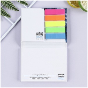 Blocs de Notas Autoadhesivos Personalizados para Oficina con Tapa Dura, Notas Adhesivas con Logotipo Personalizado Impreso y Banderas de PET Coloridas (Colores Personalizados) - Product Image 1