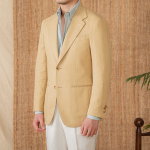 Italienne Napoli Style été demi doublure costume Lyocell lin coton respirant simple boutonnage décontracté demi doublure hommes costume <span class=keywords><strong>blazer</strong></span> - Product Image 4
