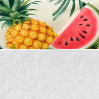 Badhanddoek van 100% katoen met tropische fruitprint, custom digitale print, hoge GSM (400-500), exportklaar verpakt, hoge kwaliteit.