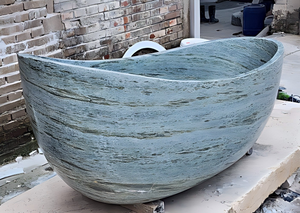 Luxury Custom-made Modern Oval Bathtubs Exclusive Verde Alpi Dark Green Marble Freestanding Soaking Bathroom Vila Hotel Home - Product Image 5