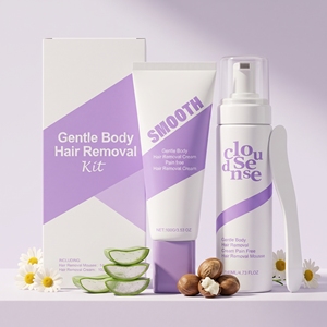 AMZ Cloud Sense Sanftes Körperhaarentfernungs-Set Enthaarungscreme 100g Mousse 140ml mit Schaber - Product Image 1