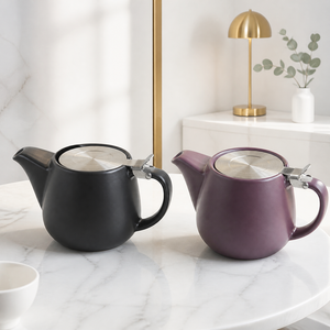 Théière <span class=keywords><strong>en</strong></span> porcelaine violette mate avec couvercle à charnière <span class=keywords><strong>en</strong></span> acier inoxydable, théière <span class=keywords><strong>en</strong></span> céramique moderne pour <span class=keywords><strong>la</strong></span> maison, <span class=keywords><strong>la</strong></span> cuisine, le bureau, l'hôtel, <span class=keywords><strong>la</strong></span> table, cadeau - Product Image 1