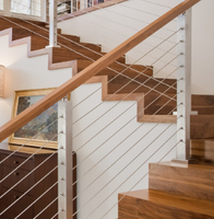 SS Kabel geländer Handläufe für Treppen Schwarze Drahtseil brüstungen Modernes kunden spezifisches Draht geländer für Balkon