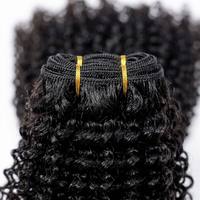 Extensions de cheveux indiens bruts bouclés crépus à double trame, non traités, vierges Remy, en lots, prix d'usine en gros