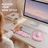 Ensemble de souris et repose-poignets ergonomique avec logo personnalisé, tapis de bureau esthétique en mousse à mémoire de forme pour le bureau et le gaming, vente en gros
