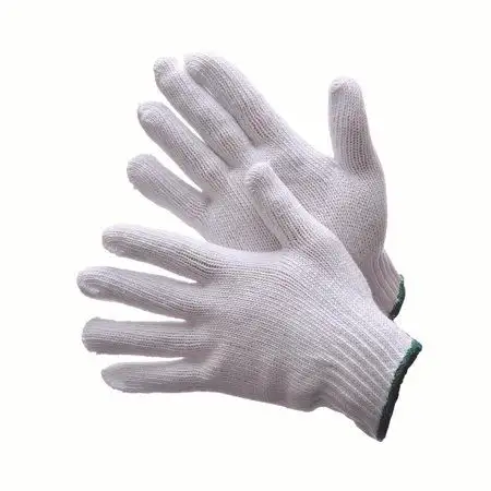Manufacturers Cheap Cotton Knitted Safety Work Hand Gloves Mittens Natural White Cotton Gloves